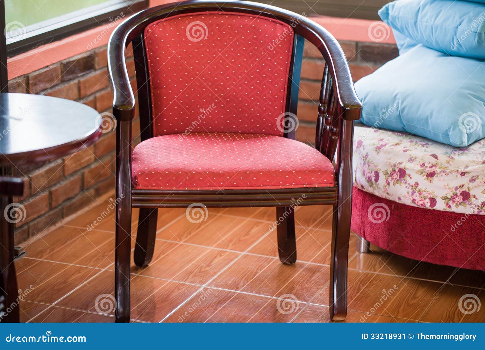Red chairs and pillow stock image. Image of room, luxury 33218931