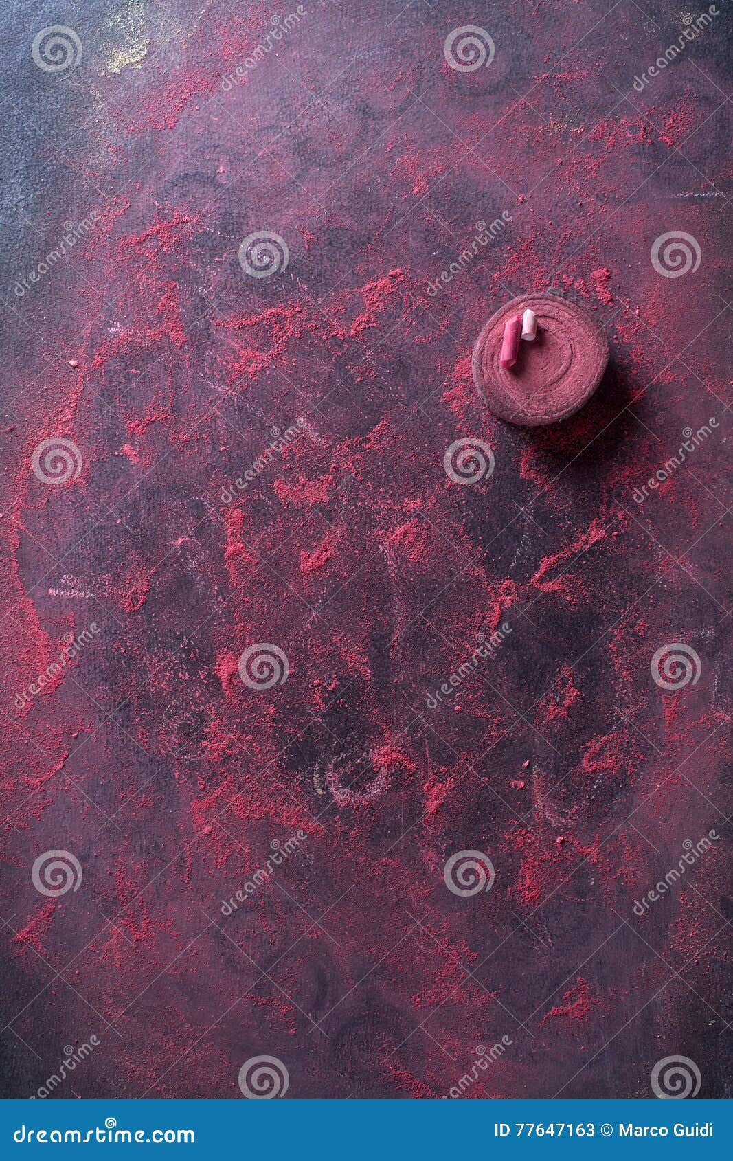 Red chalk dust stock image. Image of texture, dirty, blackboard 77647163