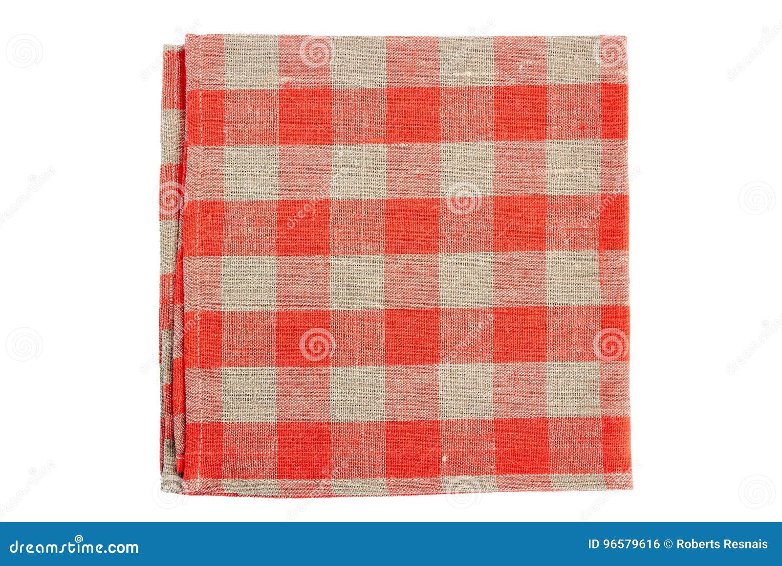 Red Checkered Textile Napkin on White Stock Photo Image of casual