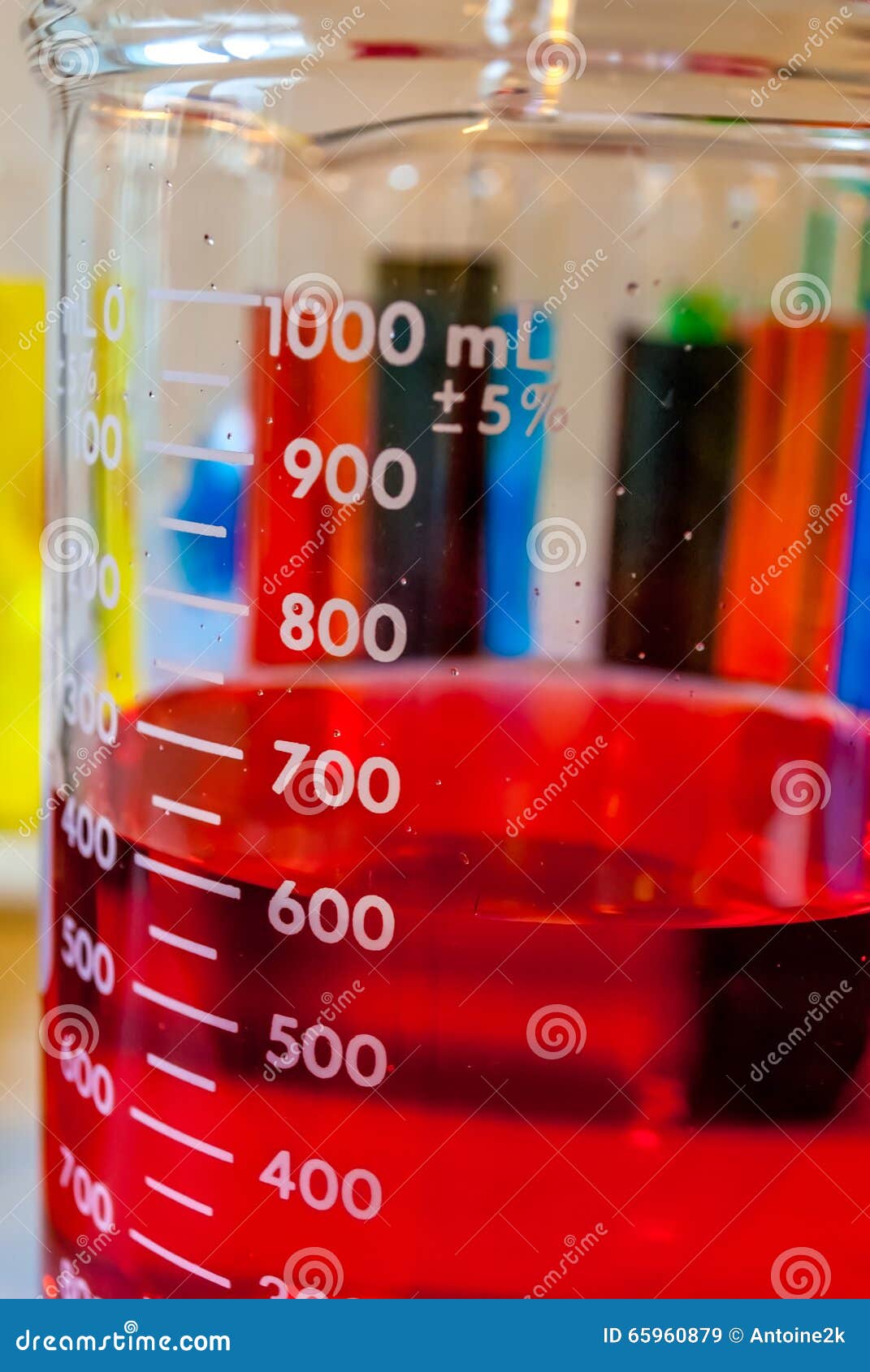 Red Chemical in a Precision Beaker Stock Image Image of health, hand