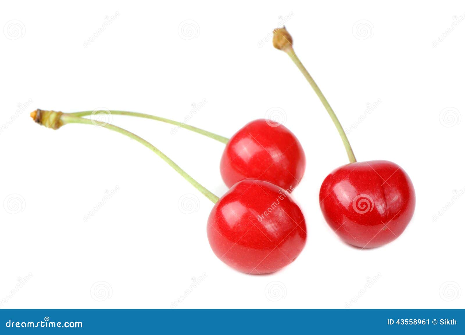 Red Cherries Isolated On White Background Stock Image - Image of ...