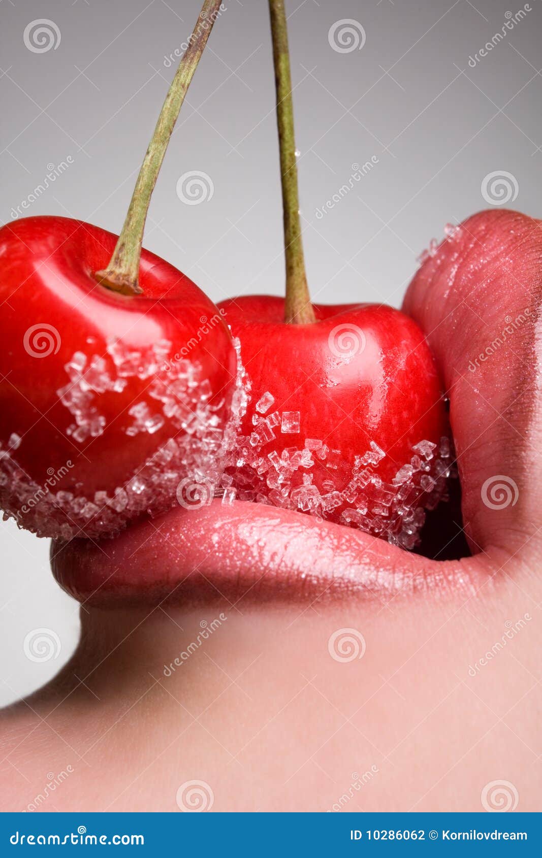 Red cherries with sugar stock photo. Image of desire 10286062