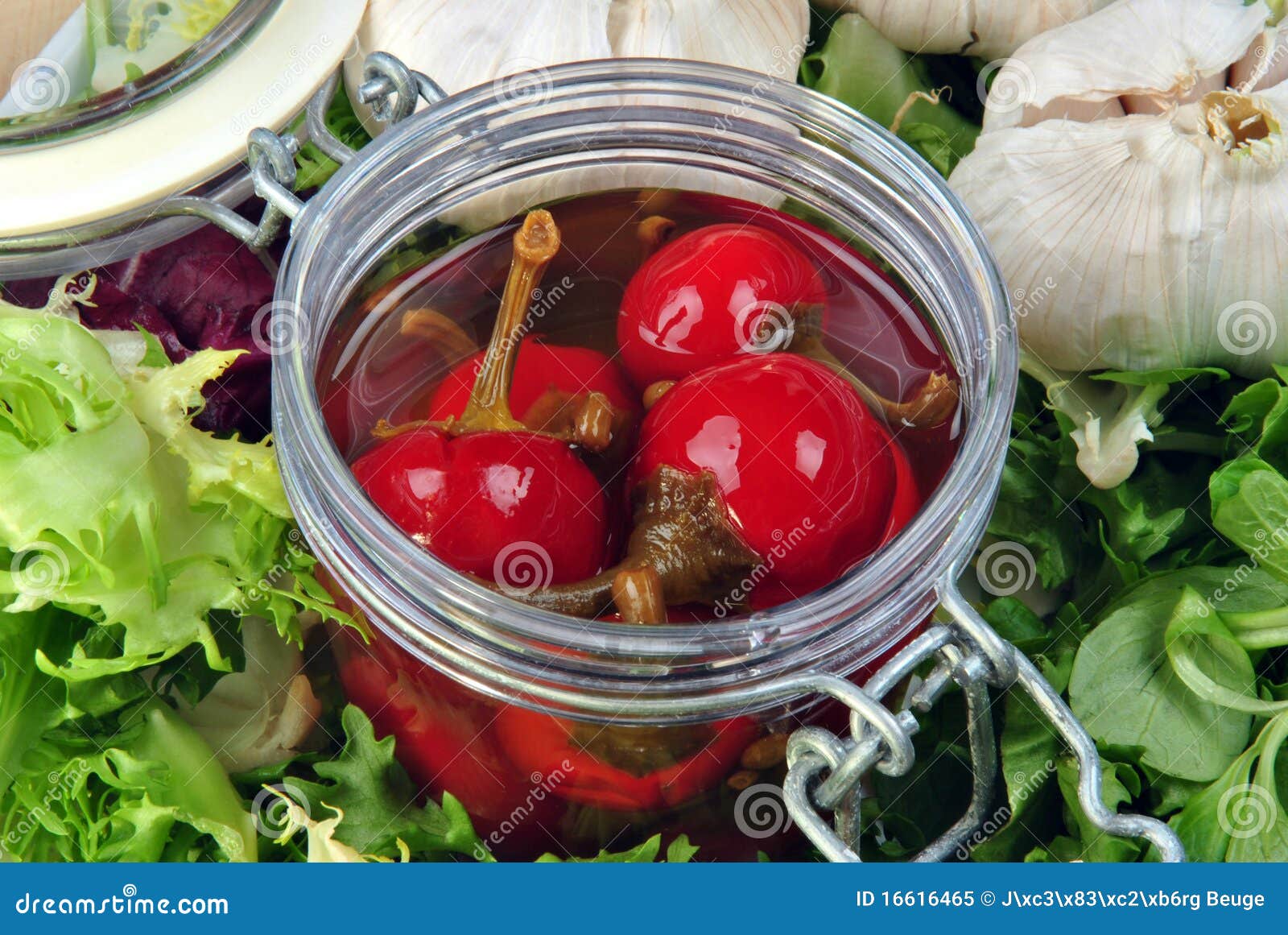 Red Cherry Paprika with Vinegar in a Glass Stock Image Image of