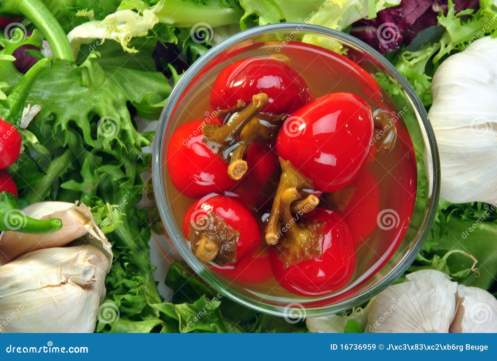 Red Cherry Paprika with Vinegar in a Glass Stock Image Image of