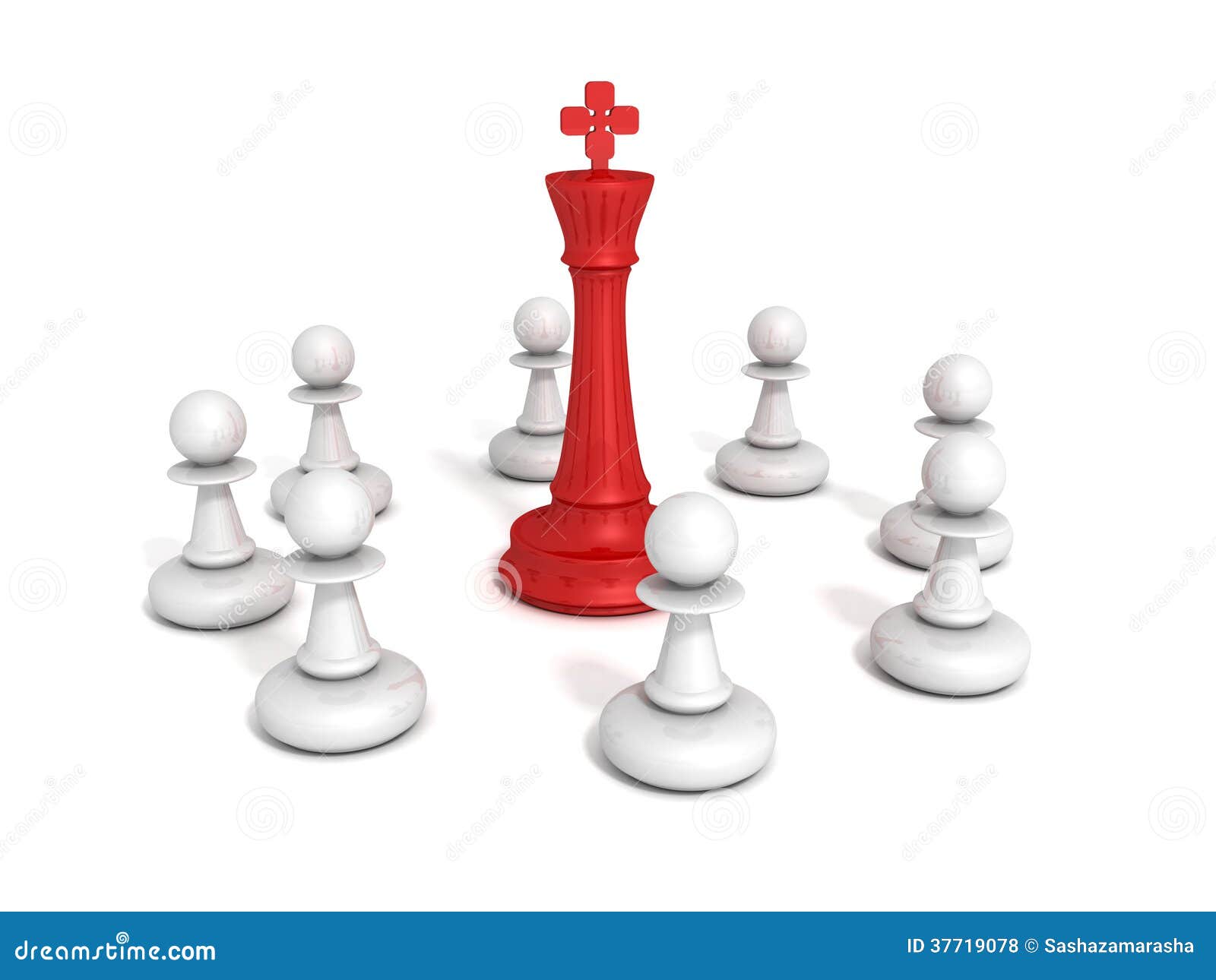 Red Chess Leader King with Pawns Team Group Stock Illustration ...