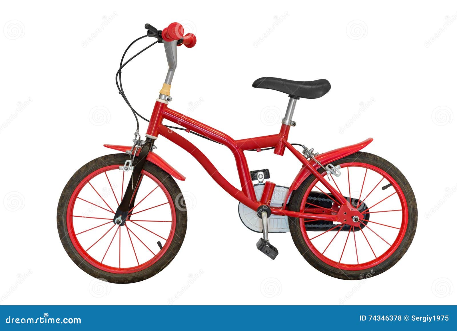 Red Children S Bicycle Isolated on White Background Stock Photo Image