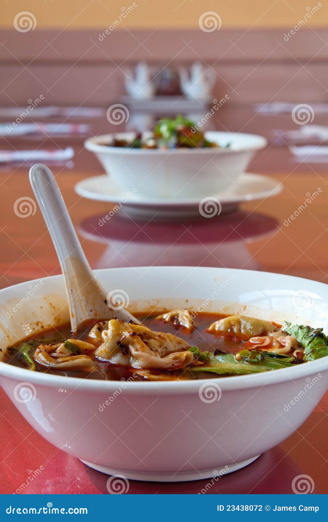 Red chili oil soup stock photo. Image of spoon, soup 23438072