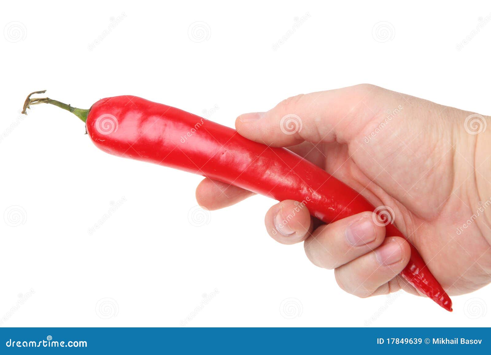Red chili pepper in hand stock image. Image of close 17849639