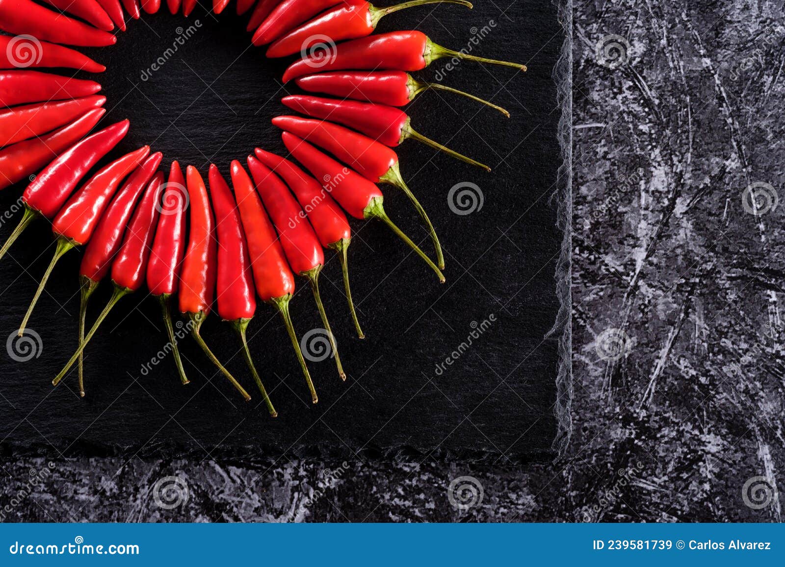 Red Chili Peppers Decorative Circle and Plate Stock Image Image of