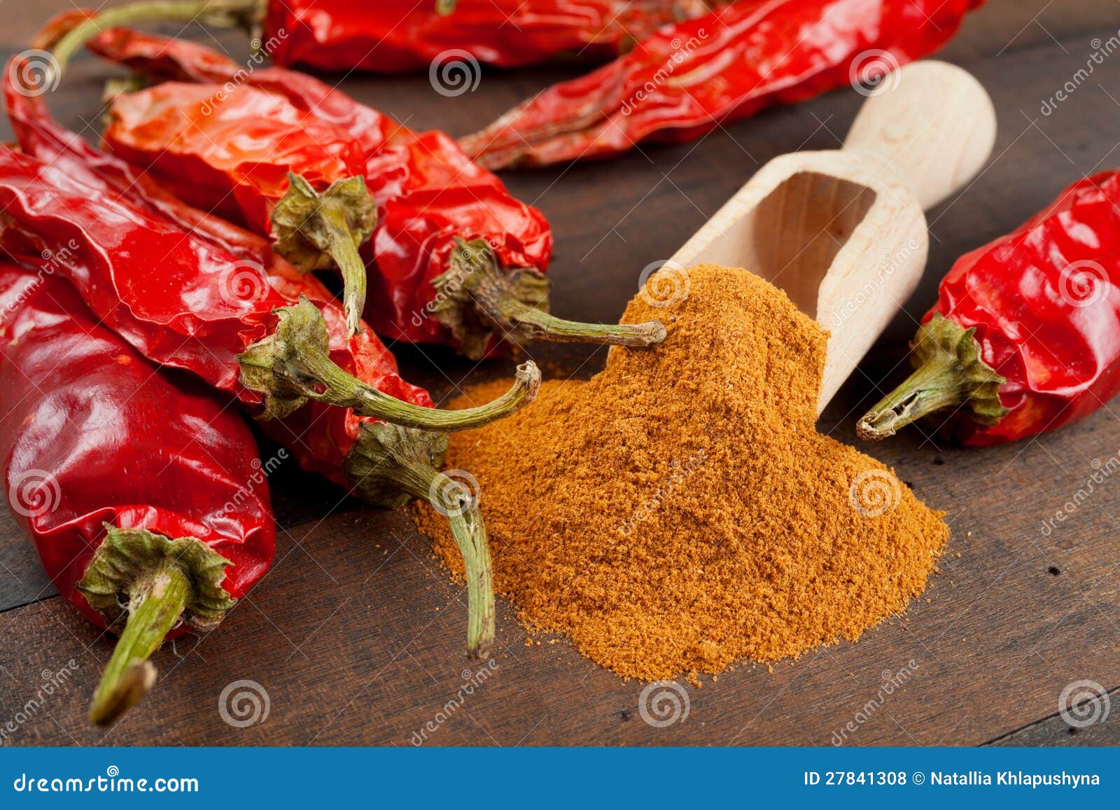 Red Chili Peppers and Pile of Ground Chilly Stock Photo Image of