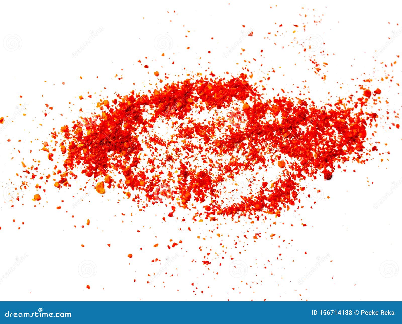 background with red cayenne pepper dry powder  on white background.