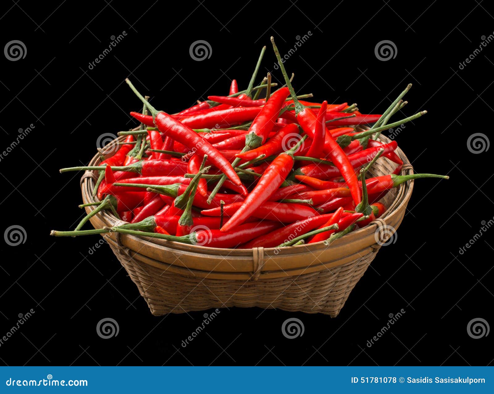 Red chillies in a basket stock photo. Image of cooking 51781078