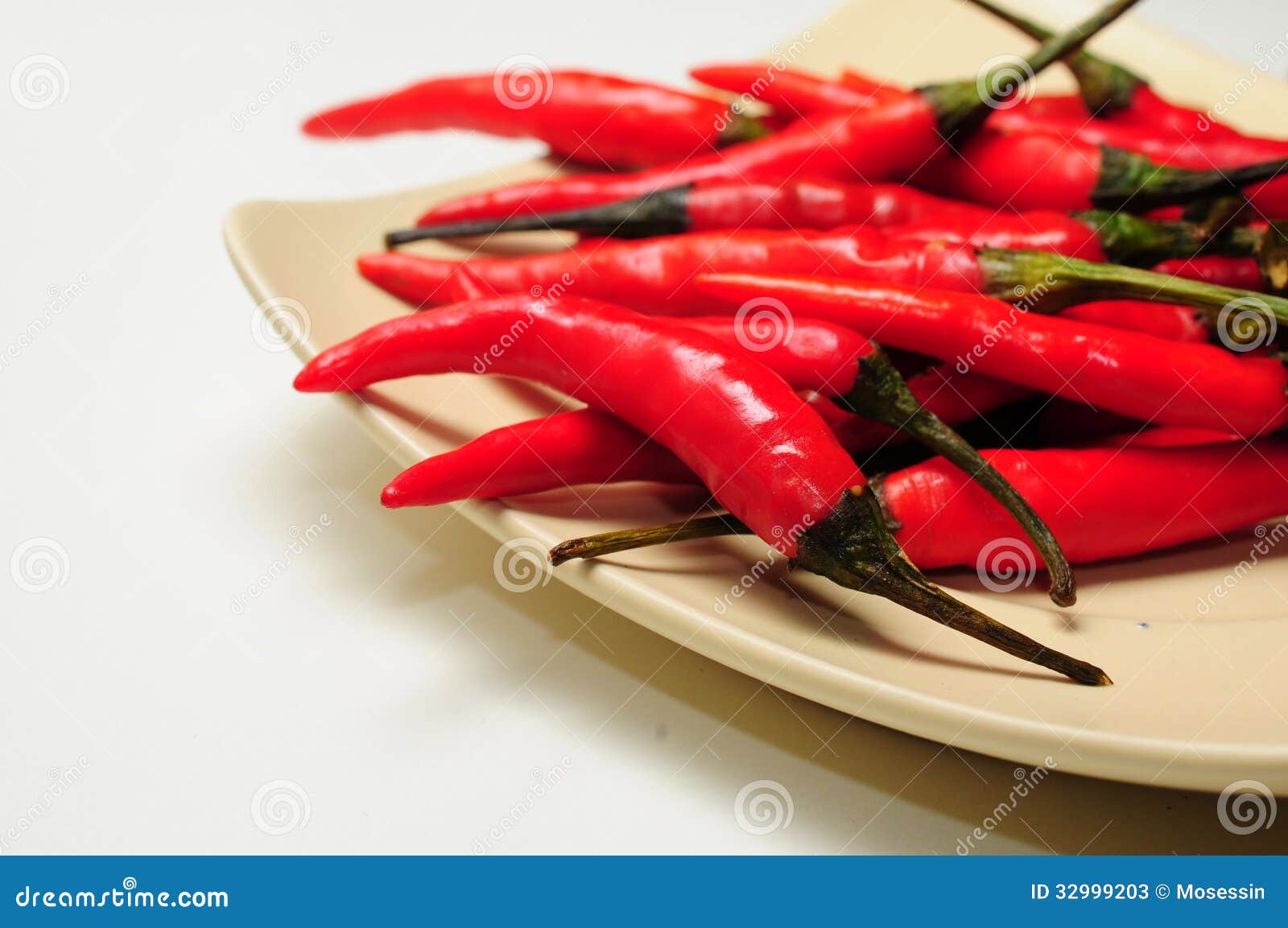 Red chilly pepper on plate