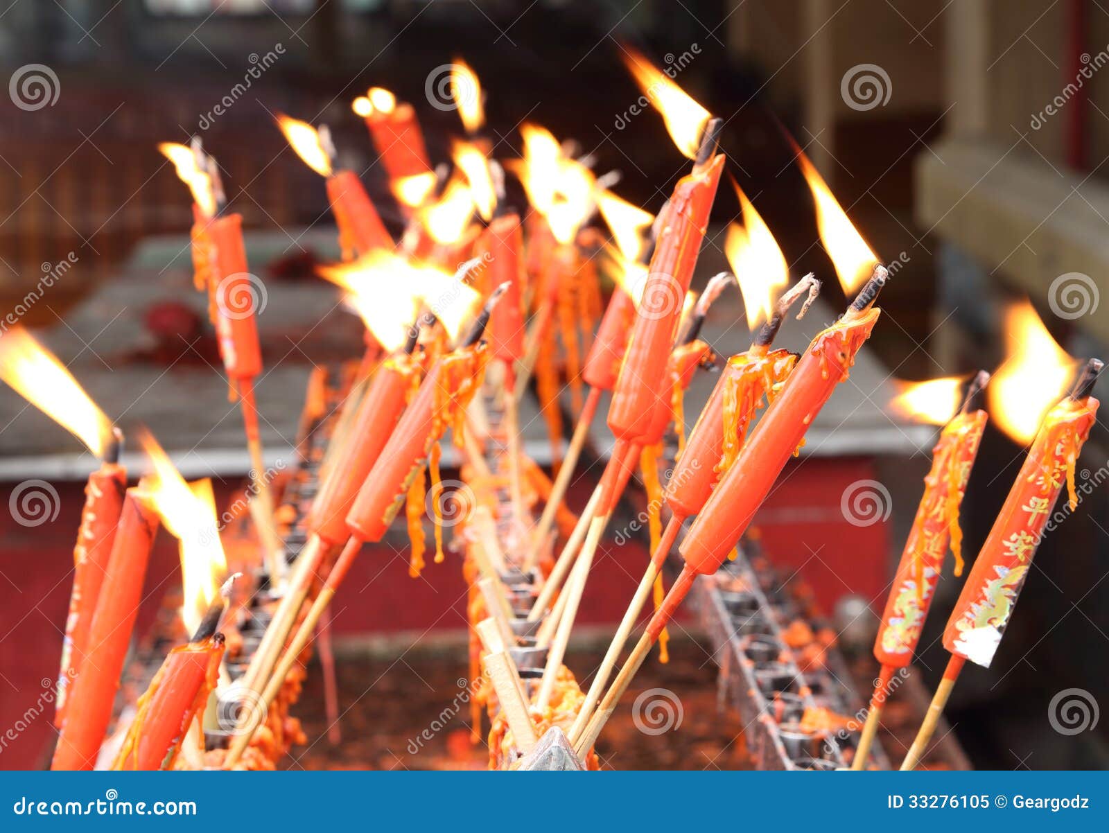Red Chinese Candles in Temple Stock Image Image of china, life 33276105