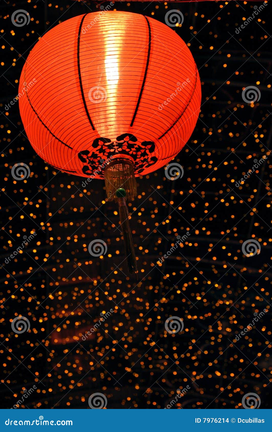 Red Chinese Lantern at Night. Red paper lantern at night. Photo taken during Chinese New Year.