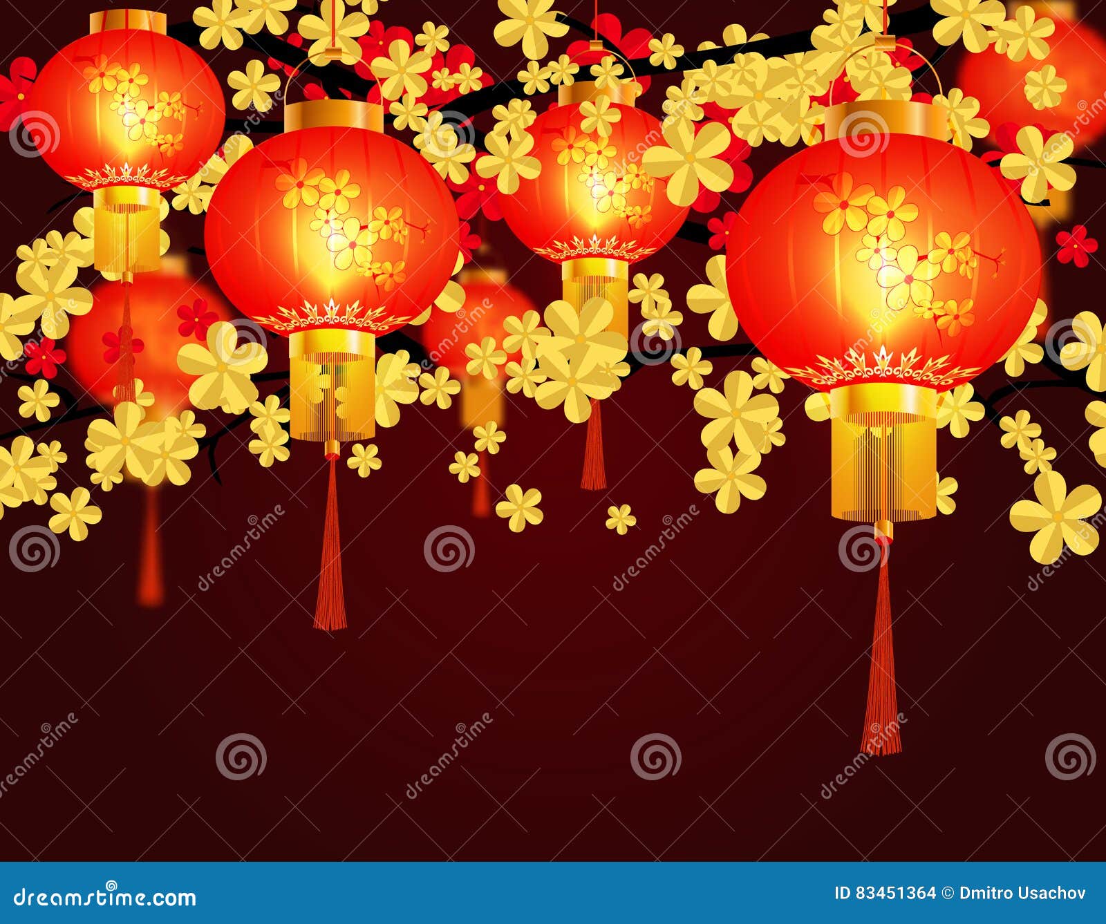Chinese red lantern with gold stripes isolated on white background