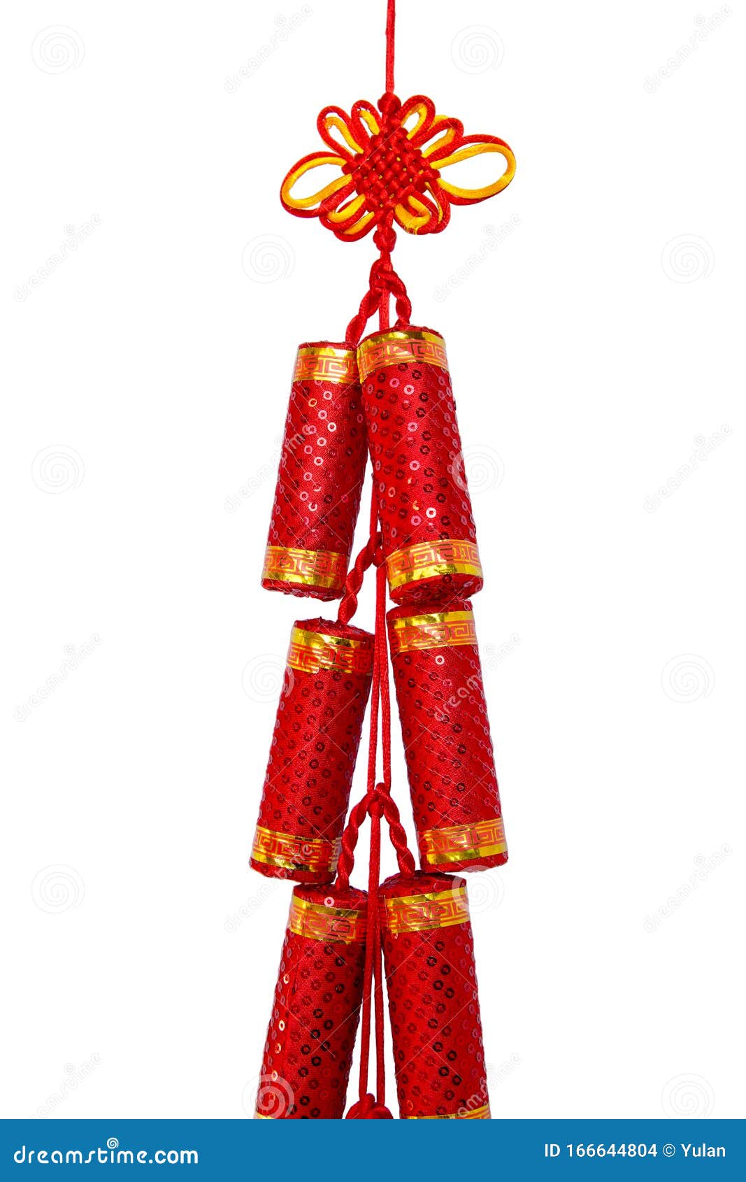 red chinese silk knot in form of fire cracker