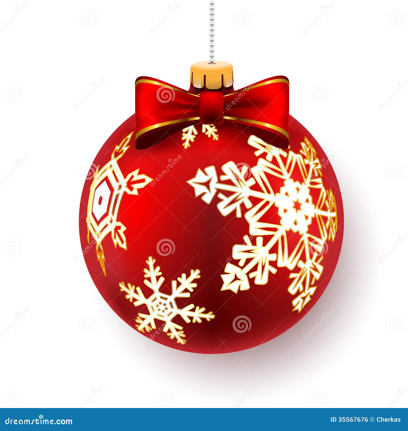 Red christmas bal stock vector. Illustration of star - 35567676