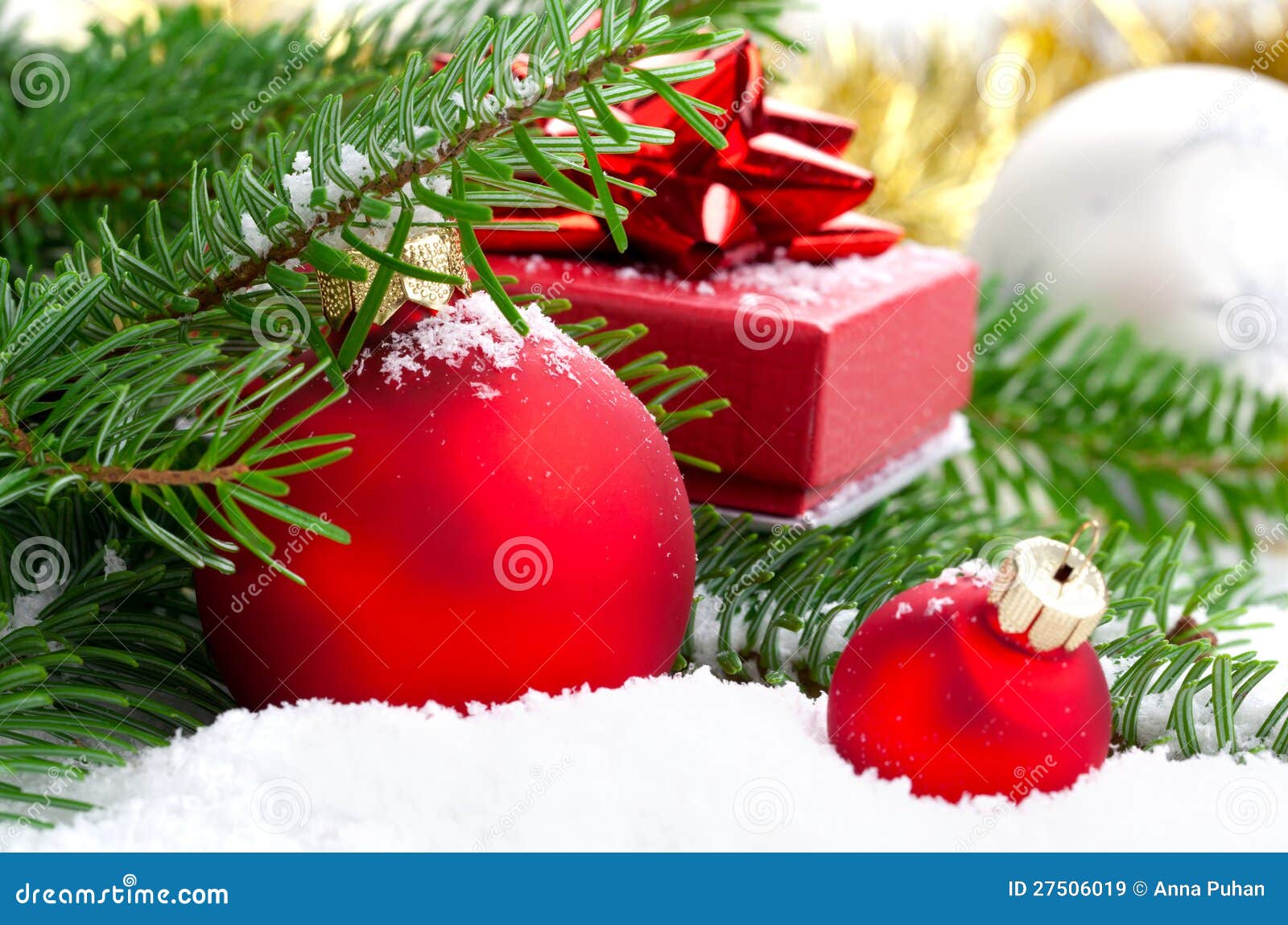 Red Christmas ball stock image. Image of gift, abstract - 27506019