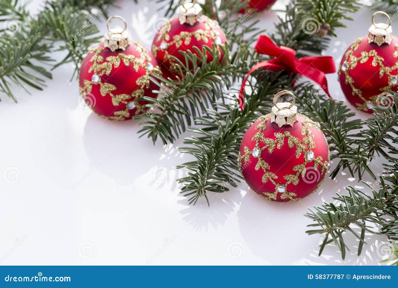Red Christmas Ball Decorations Stock Image - Image of december, decor ...