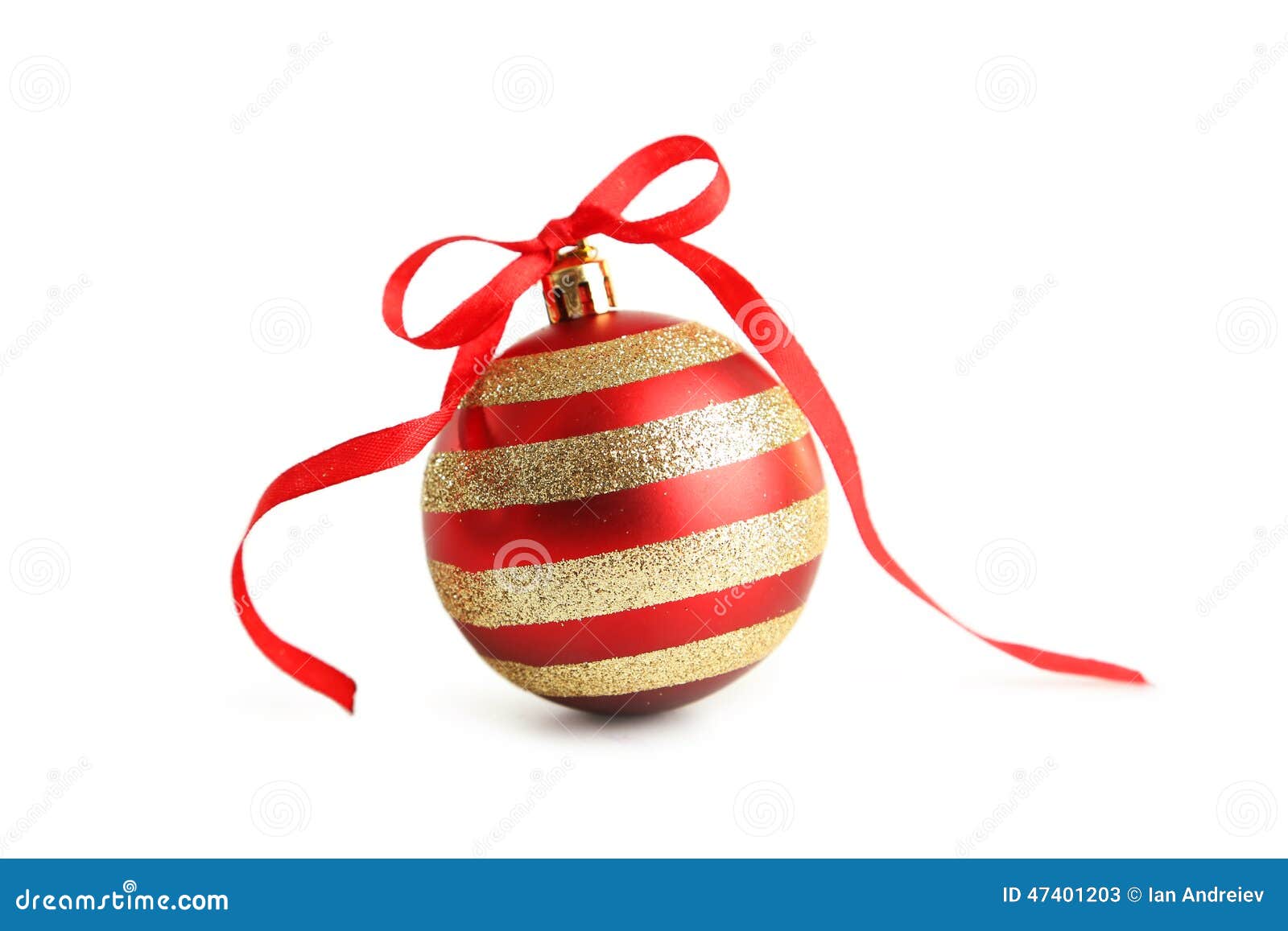 Red Christmas Ball Isolated on White Background Stock Image - Image of ...