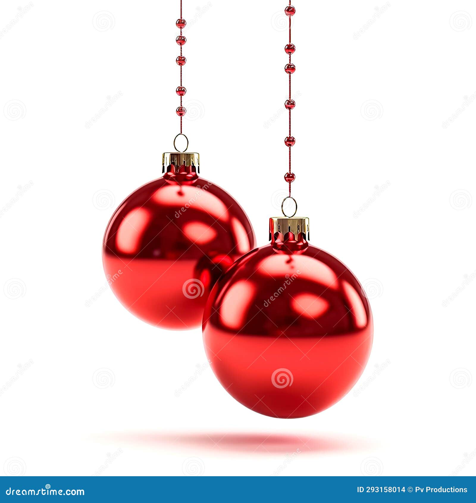 Red Christmas Ball Isolated on White Background. Stock Photo Image of shiny, isolated 293158014