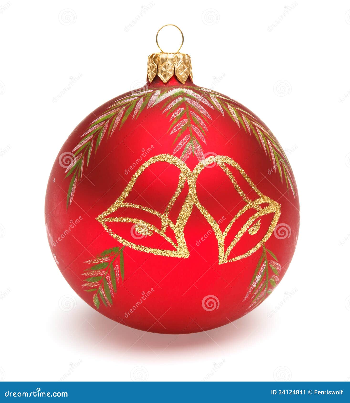 Red Christmas  ball  stock image Image of light branch 