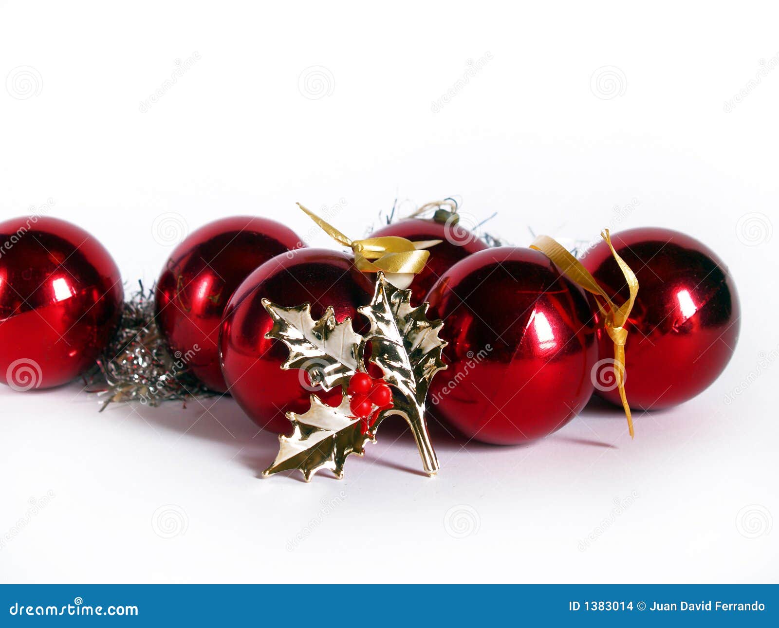 Red christmas balls stock photo. Image of happiness, leaf - 1383014
