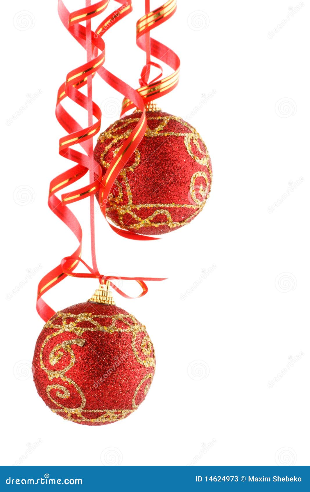 Red Christmas balls stock image. Image of decoration 14624973
