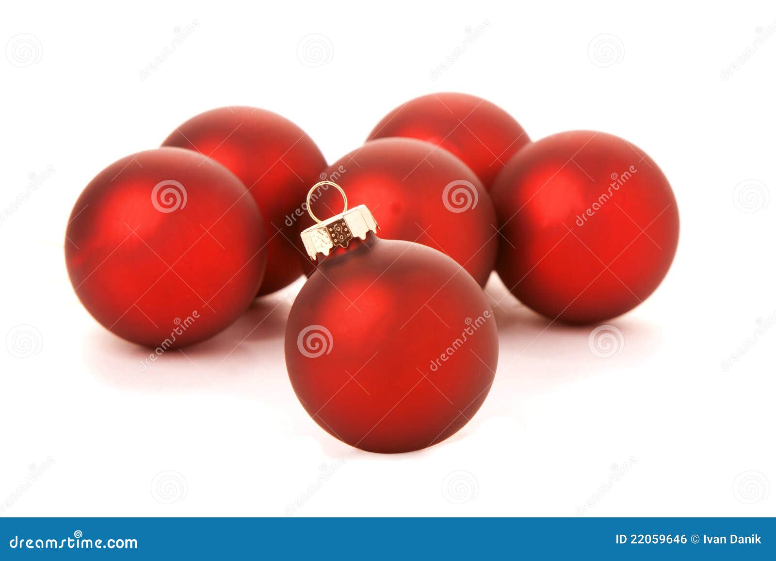 Red Christmas balls. stock photo. Image of glass, winter 22059646