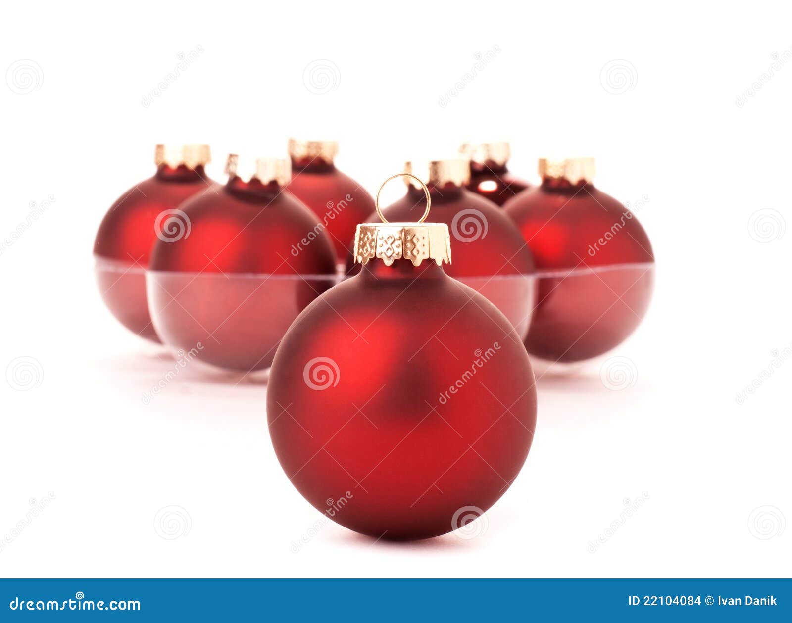 Red Christmas balls. stock photo. Image of glass, winter 22104084