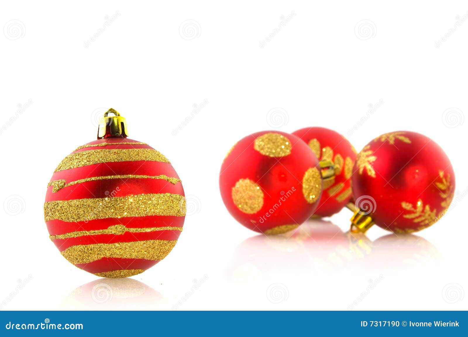 Red christmas balls stock photo. Image of glass, shiny 7317190