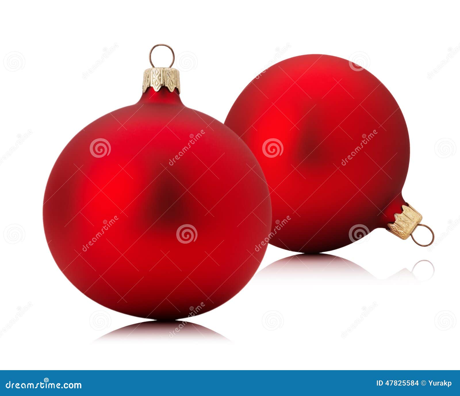 Red Christmas Balls Isolated on the White Background Stock Photo ...