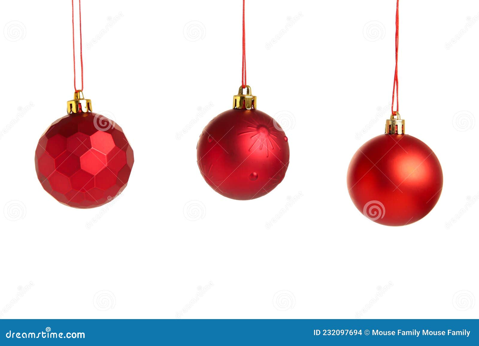 Red Christmas Balls Isolated on White Background Stock Photo Image of newyear, ornamental