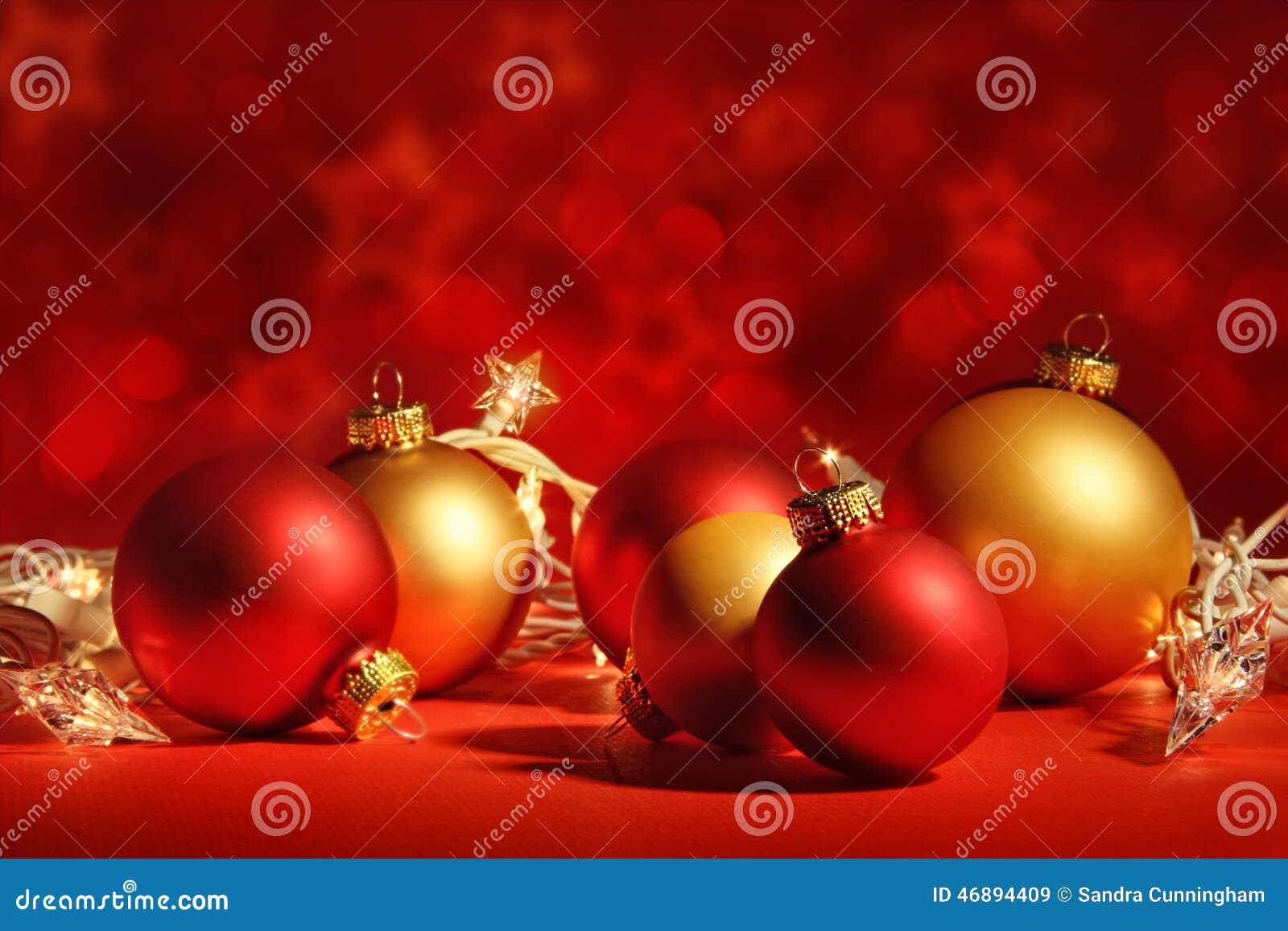 Red Christmas Balls with Lights Stock Image Image of holiday, object