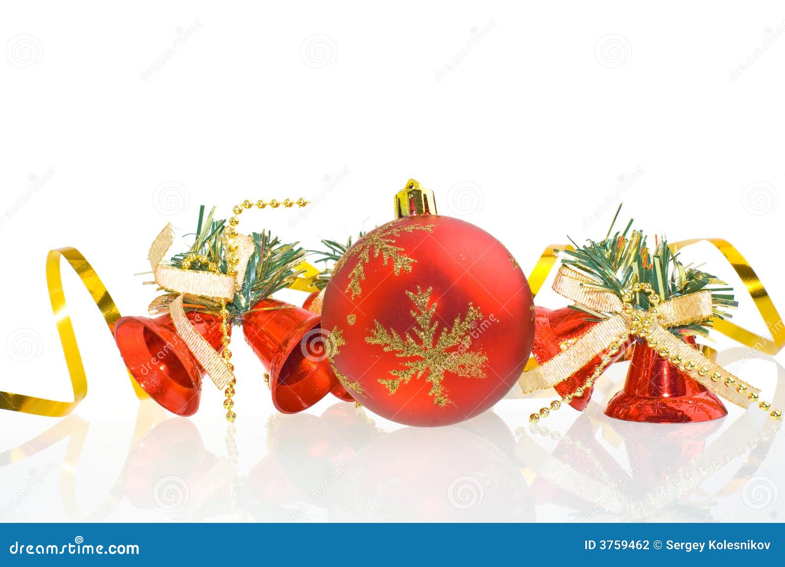 Red Christmas Balls and Red Hand Bells Stock Photo - Image of shiny ...