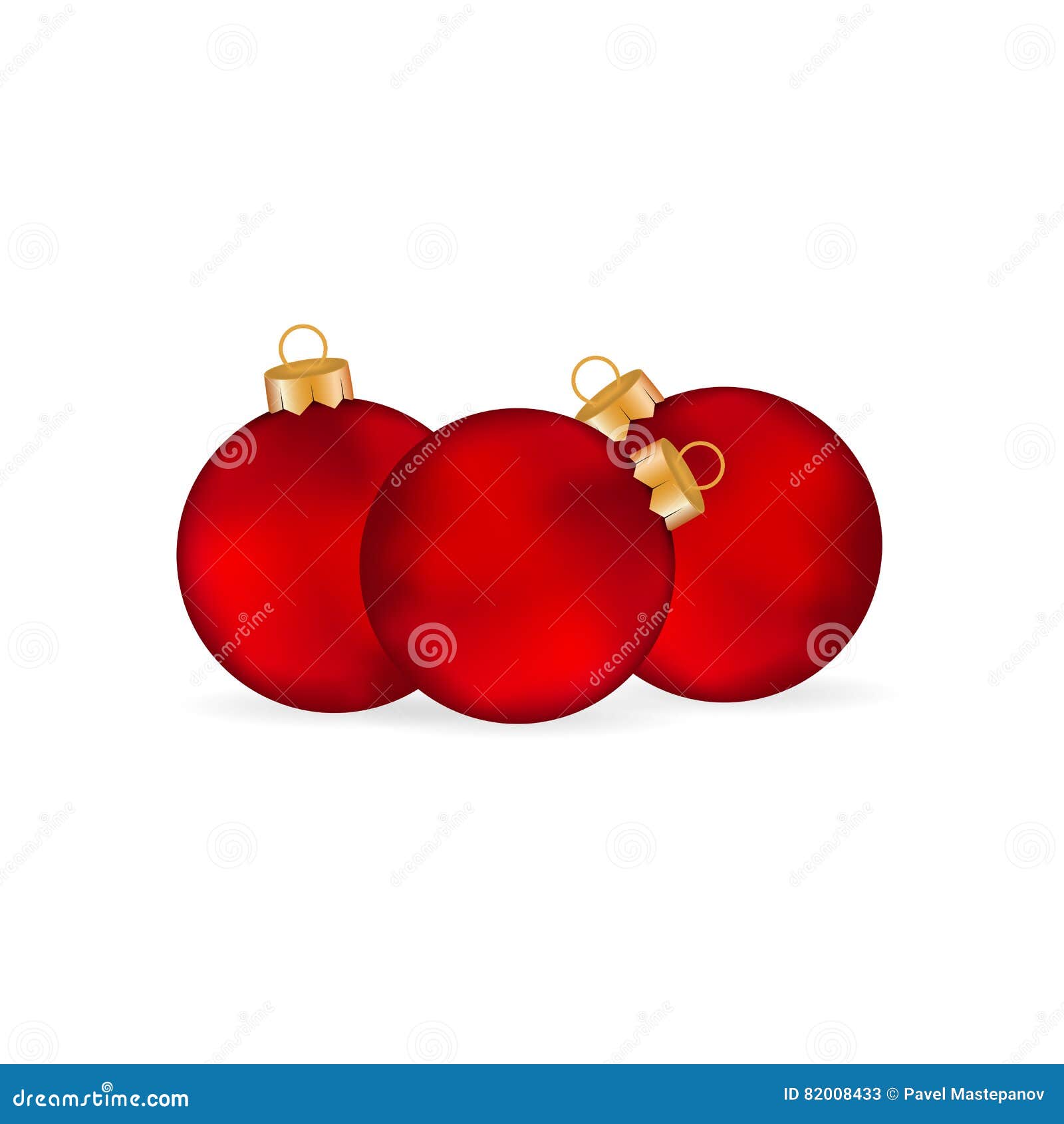 Red Christmas Balls on a White Background Stock Vector Illustration of crystal, celebrate