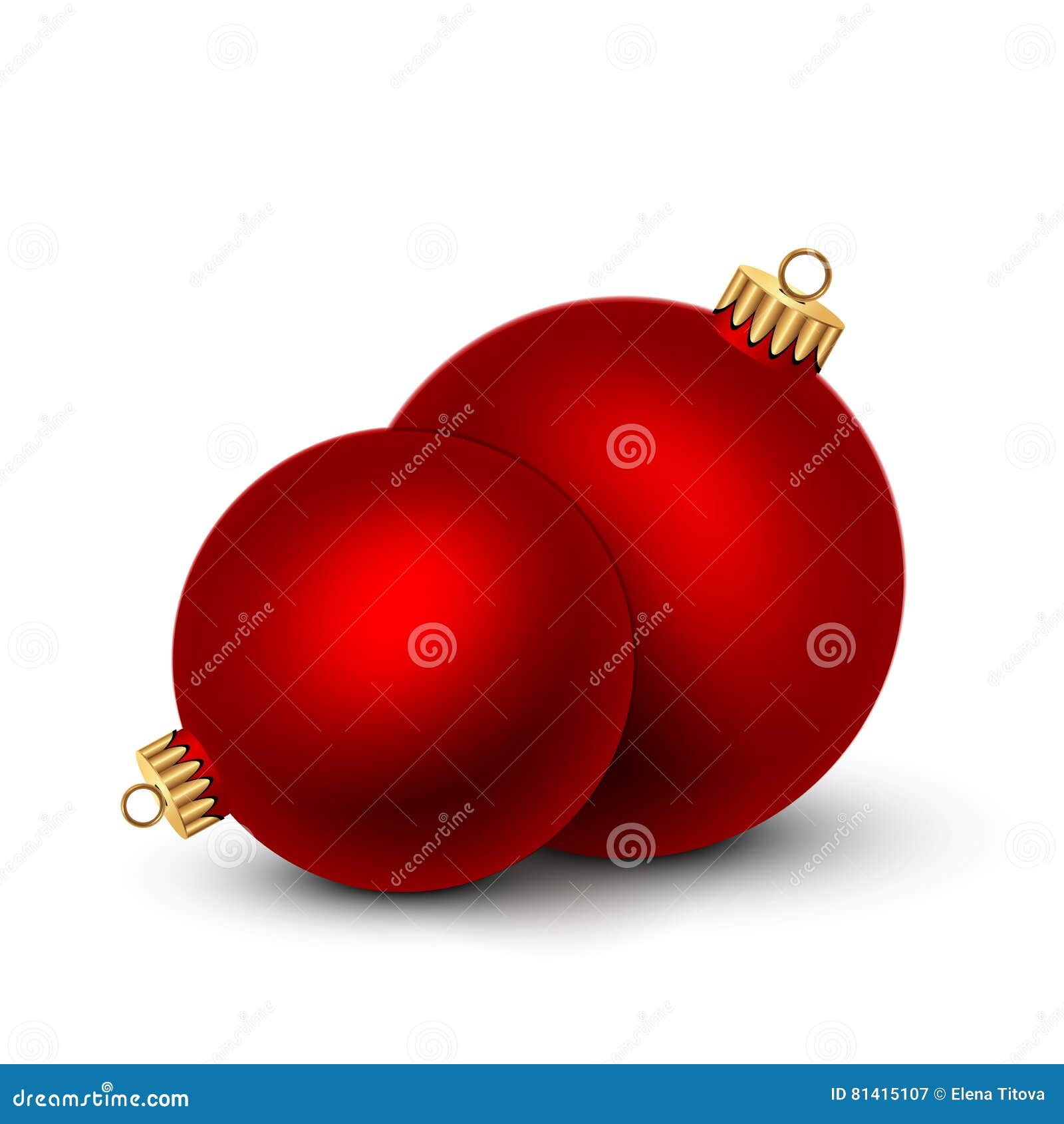 Red Christmas Balls on White Background Stock Vector Illustration of background, ball 81415107
