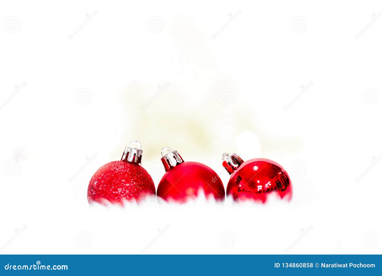 Red Christmas Balls on White Snow on Light Background , New Year and Christmas  Backgrounds Stock Photo - Image of celebrate, nature: 134860858