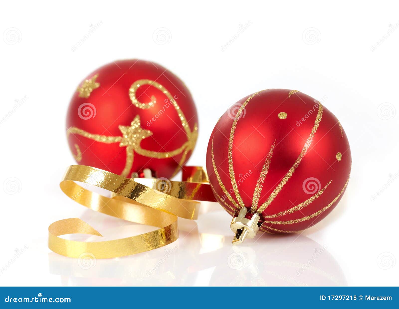 Red christmas baubles stock photo. Image of decoration - 17297218