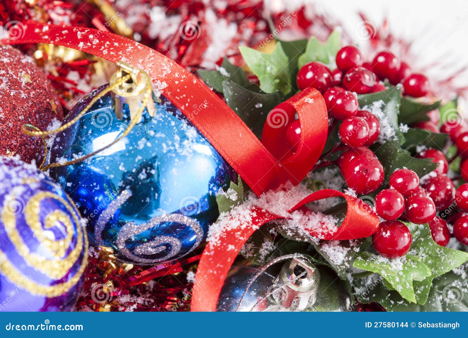 Red Christmas Berries Decoration Stock Photo Image of green, december