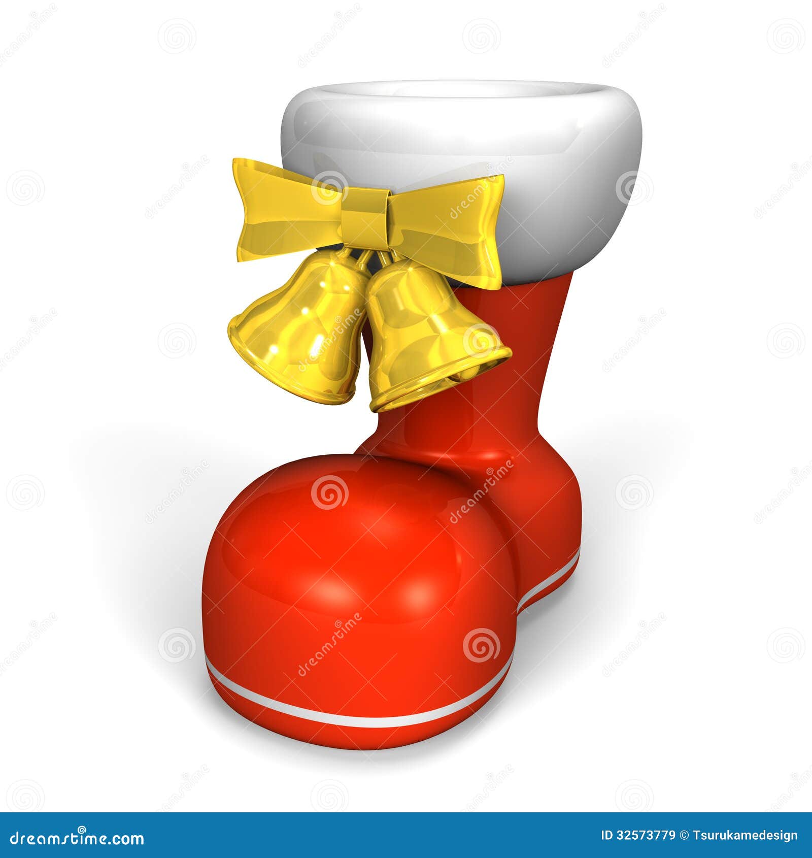 Red Christmas Boot stock illustration. Illustration of ribbon - 32573779