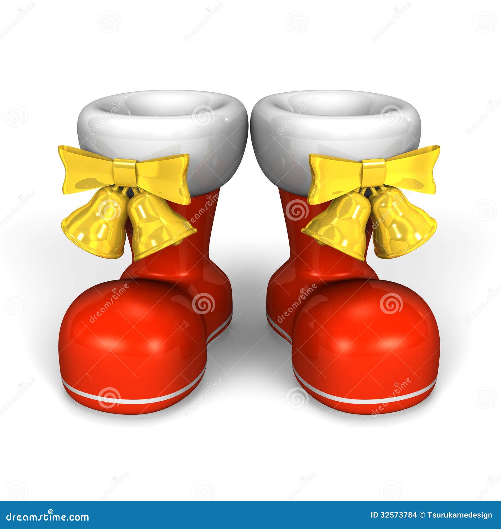 Red Christmas Boots Front View Stock Illustration - Illustration of ...