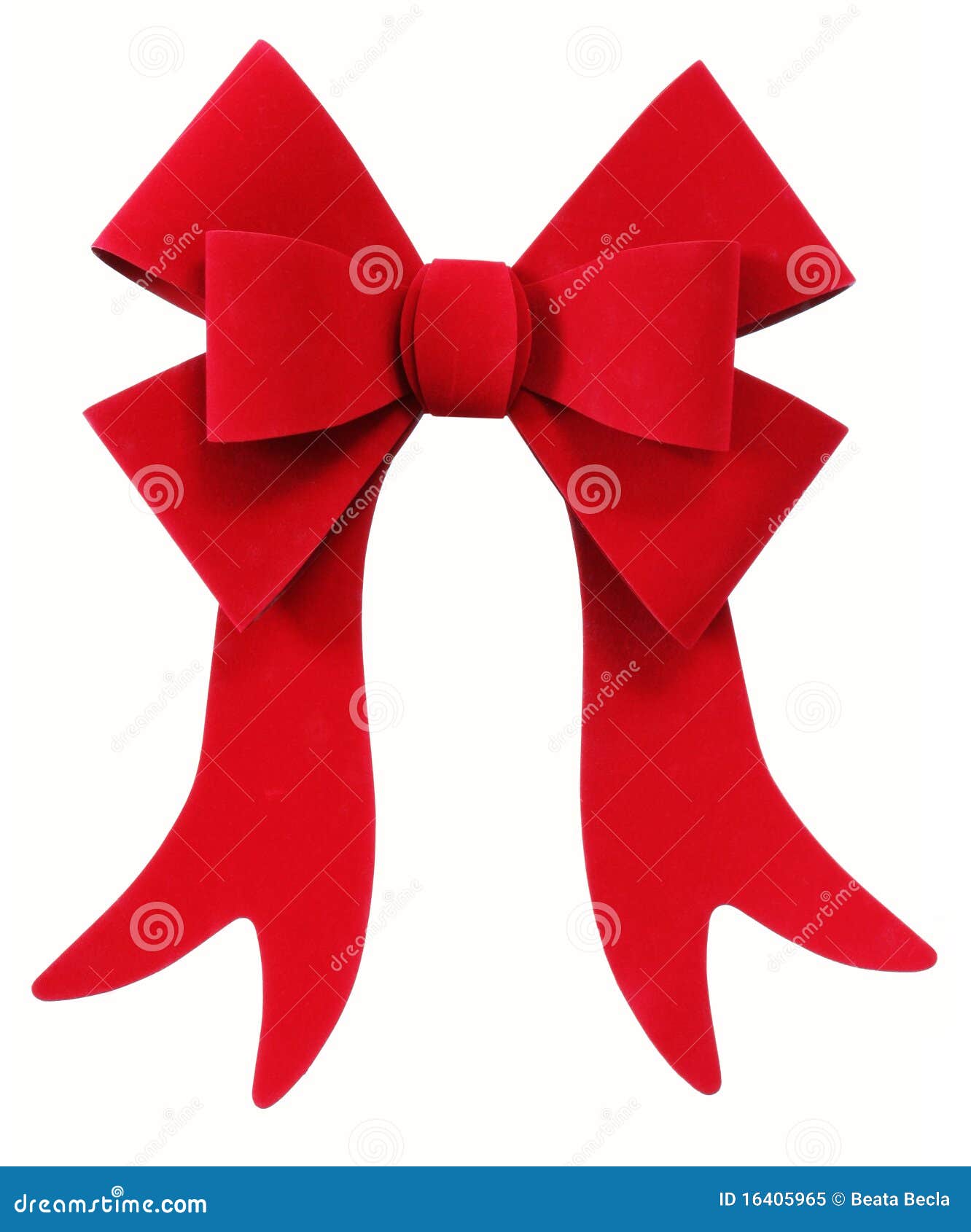 red christmas bow ribbon  on white