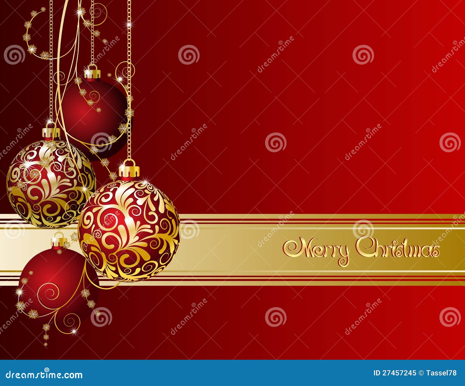 Red Christmas card stock vector. Illustration of celebration - 27457245
