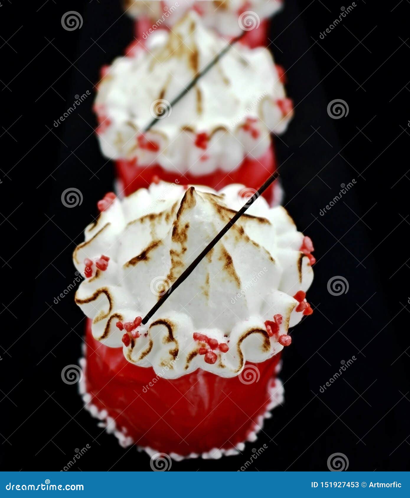 Red Christmas Carousel Design Desserts With Meringue ...