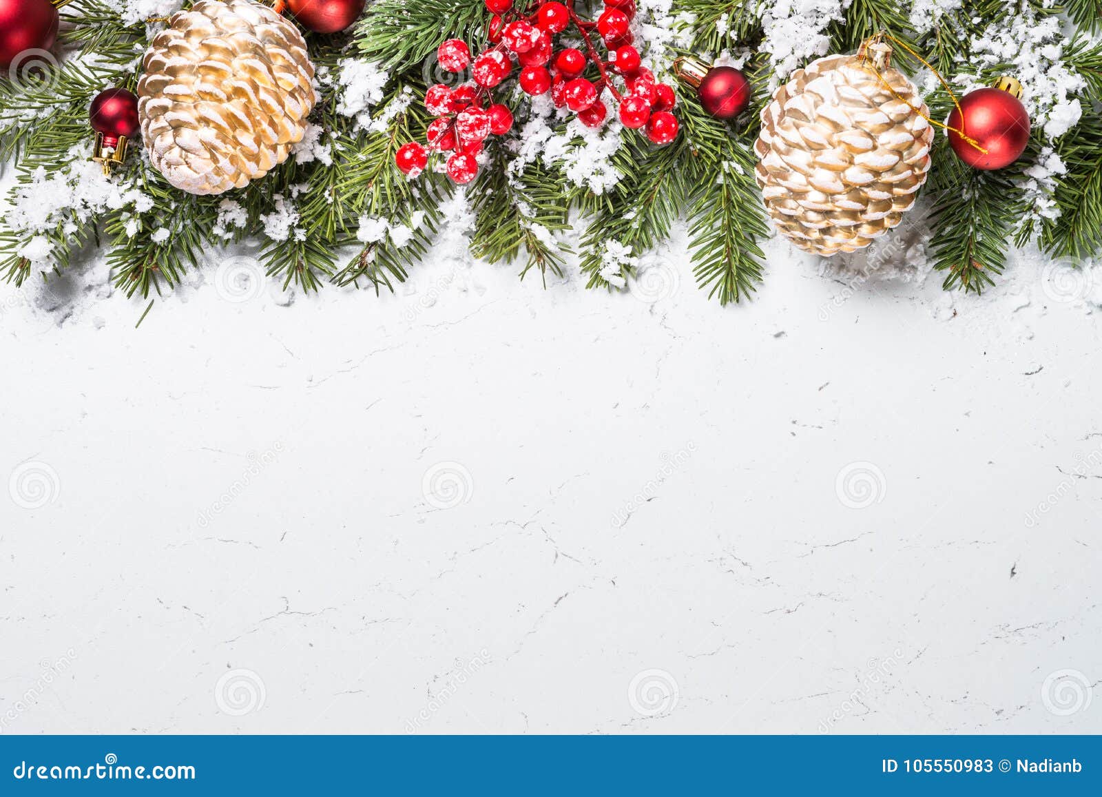 Red Christmas Decorations on White. Stock Image - Image of marble ...