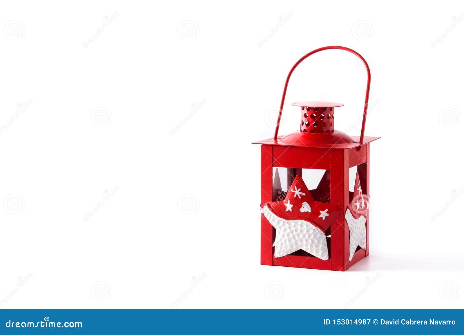 Red Christmas Lantern Isolated Stock Image - Image of cold, candle ...
