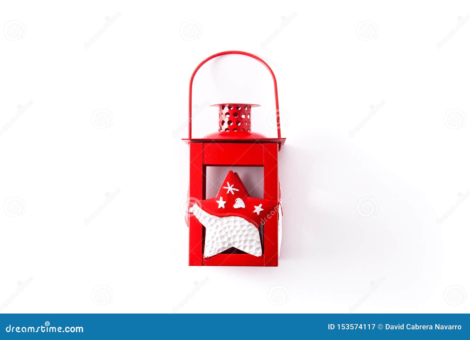 Red Christmas Lantern Isolated on White Background. Stock Image - Image ...