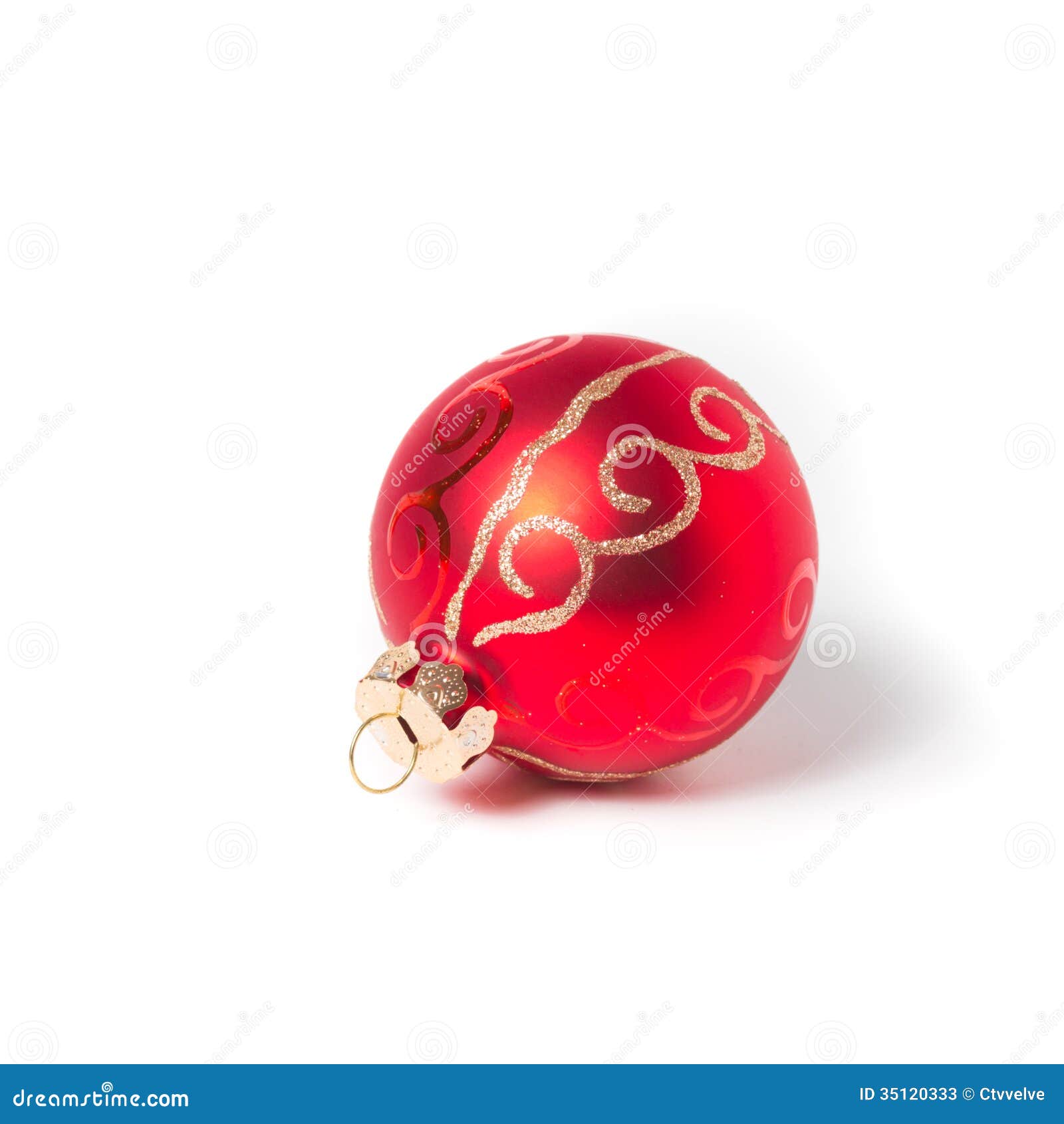 Red Christmas Ornament Ball On White. Stock Photos - Image 
